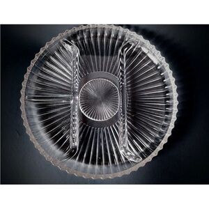 VTG Indiana Glass Clear Glass Divided Relish Tray